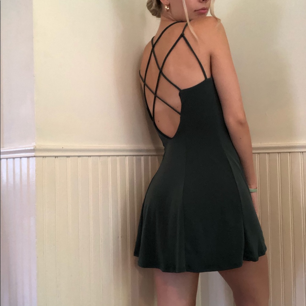 urban outfitters emerald green dress